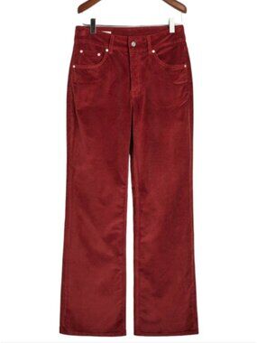Y2K Silver Jeans Velvet Cordoroy Pants Bootcut Red Wine Flare Pants Size 29/31